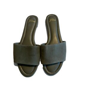 jcrew sandals Olive green leather Upper Size Slip On 8.5 Slide Style L5465